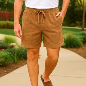 Sun Diego Brown Corduroy Drawstring Shorts Men’s Large Surf Preppy Coastal 90s